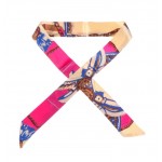 Esarfa din matase fina Cod ESF027 Roz cu Crem